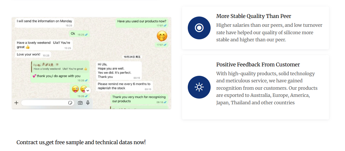 postive feedback of Sanpu Silicone postive feedback of Sanpu Silicone